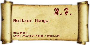 Meltzer Hanga névjegykártya